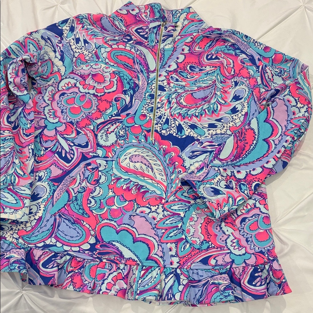 EUC Lilly Pulitzer Colorful Paisley Print Skipper Popover XL